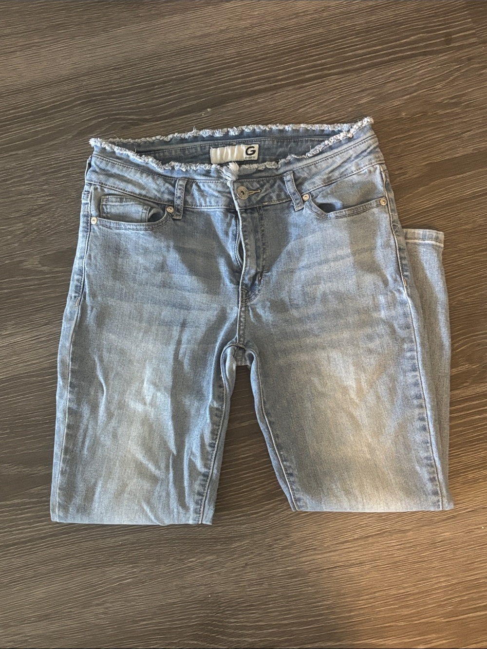 G by Guess Light Blue Frayed Waist Skinny Jeans